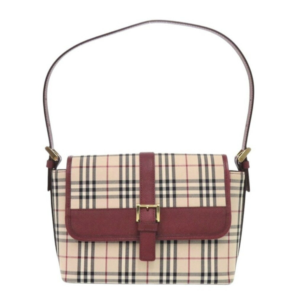 Burberry Nova Check Bag Canvas/Leather Beige Handbag 0406BURBERRY — Like New