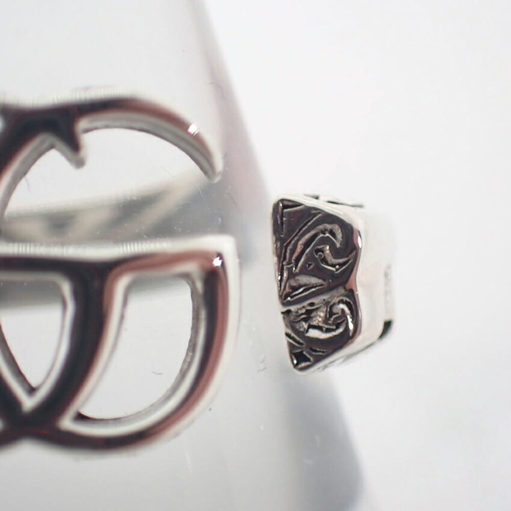 GUCCI 925 Double G Arabesque Ring, size 18