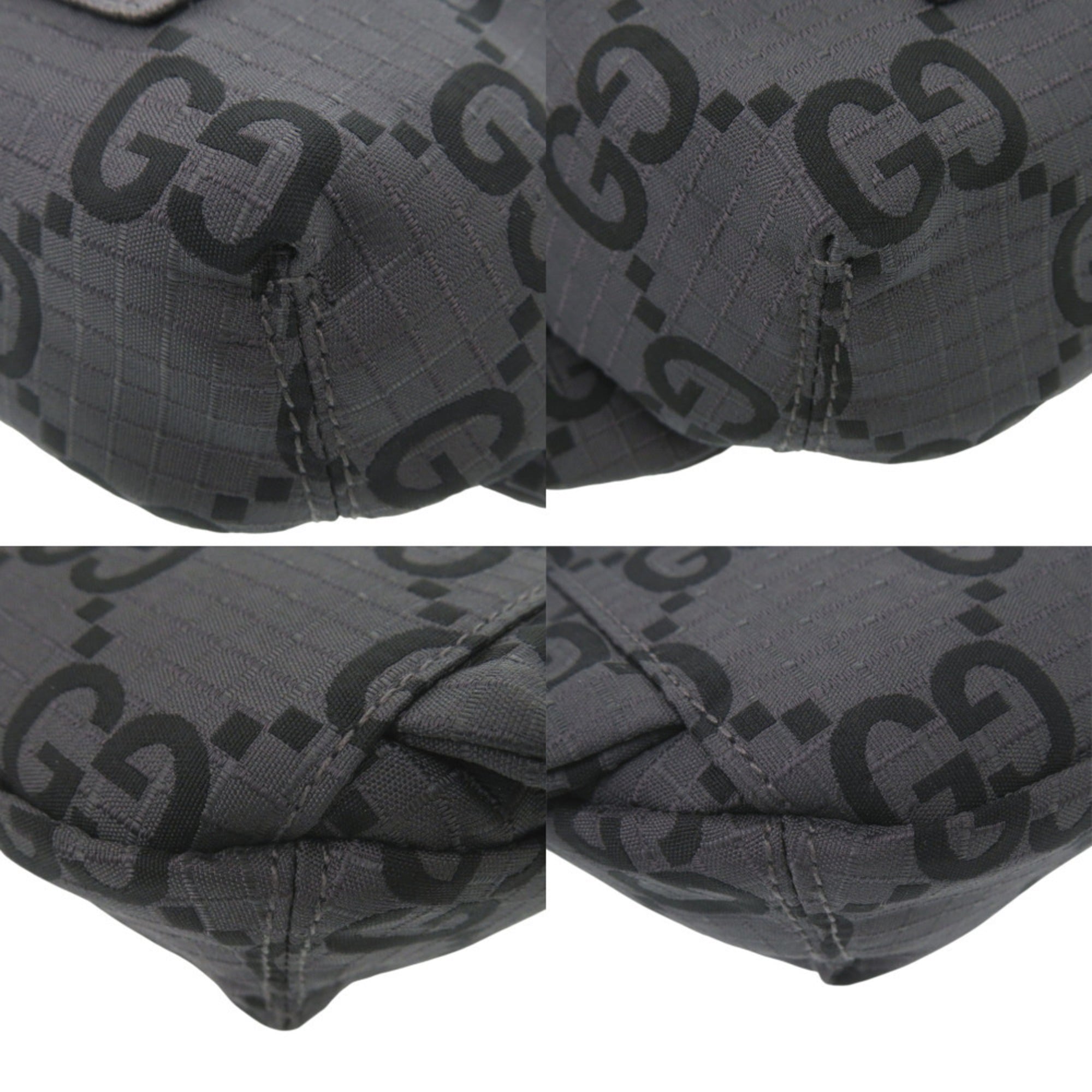 Gucci 767984 GG pattern nylon canvas gray bag, body waist bag 1083GUCCI — Like New