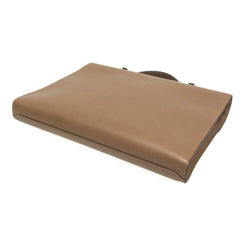 Hermes Sac A Depeche Men's Taurillon Clemence Leather Briefcase,Document Case Etoupe Gray — Like New