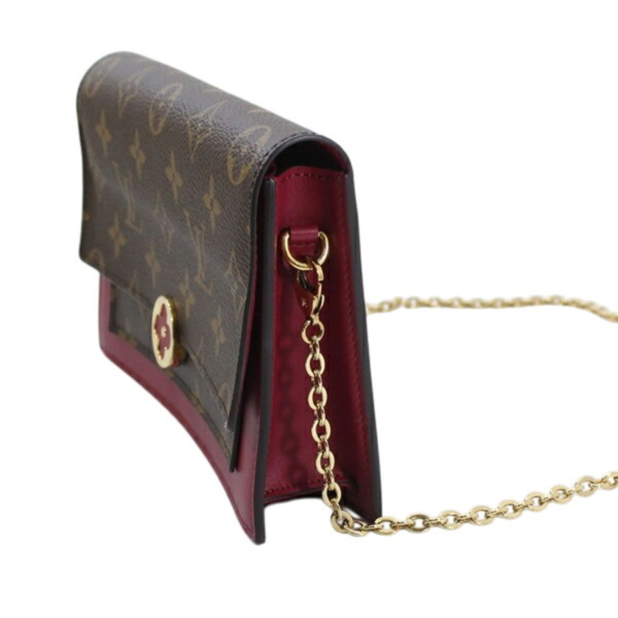LOUIS VUITTON Chain Wallet Shoulder Bag Monogram Portefeuille Flore M67404 Women's KM3319 — Like New