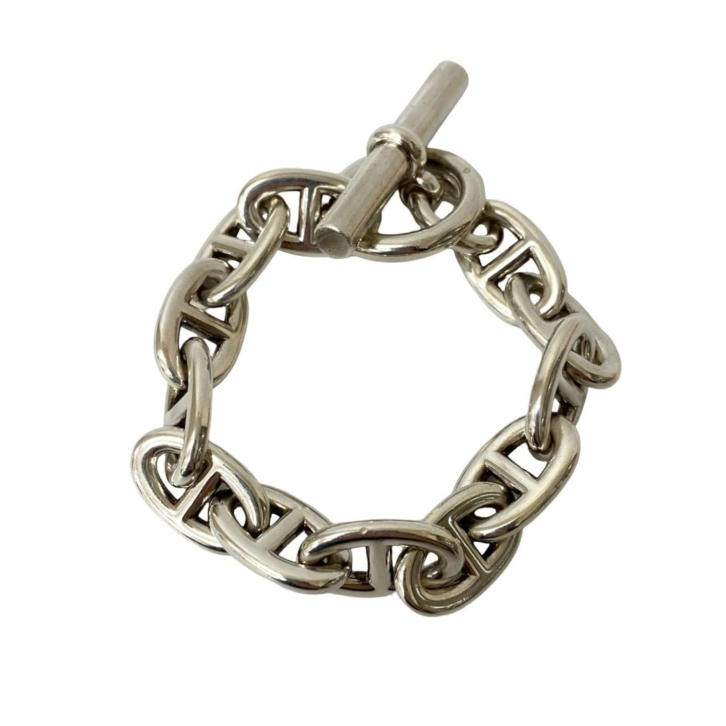 HERMES Chaine d'Ancre TGM 12-link Silver 925 Chain Bracelet Bangle 21793