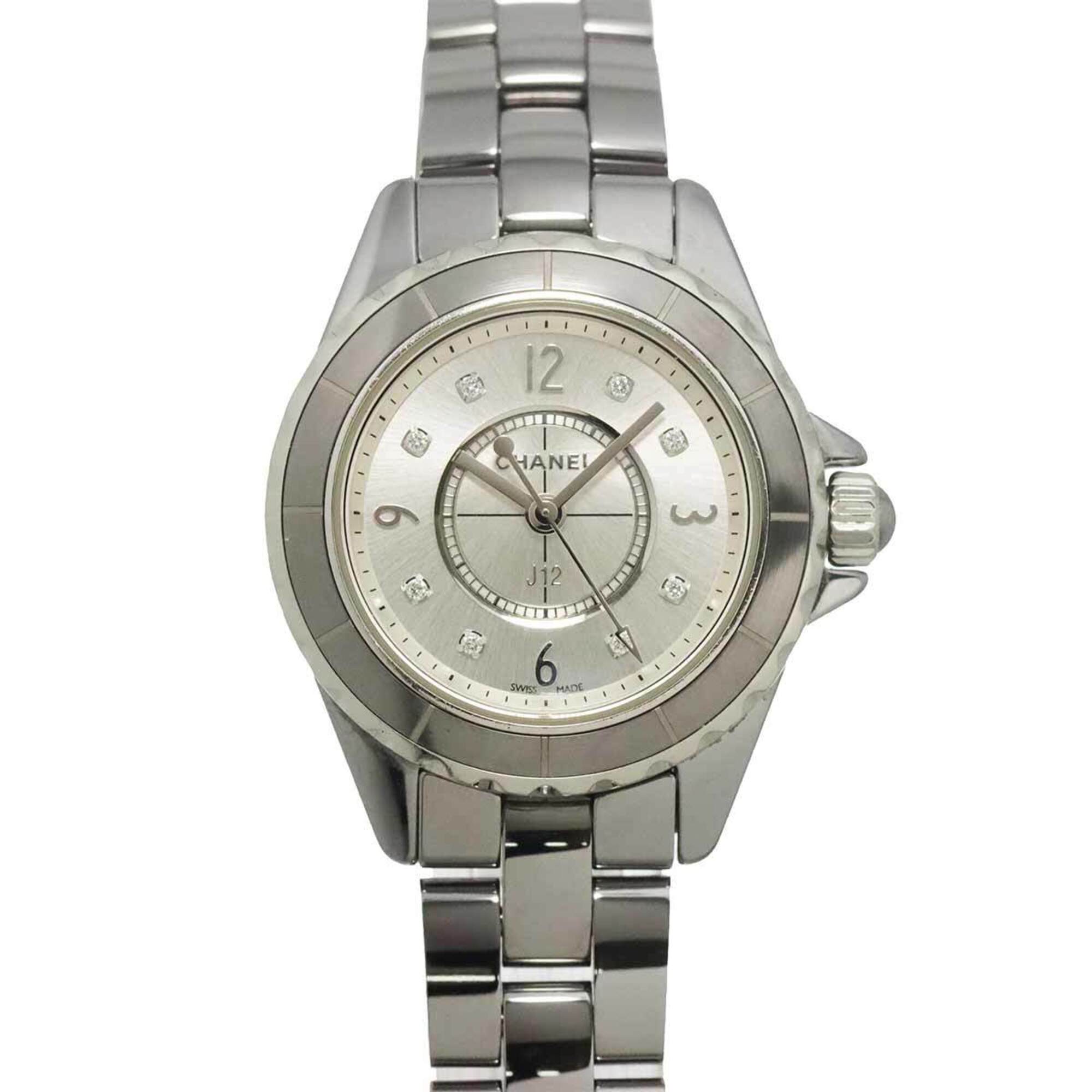 Chanel J12 Chromatic 29mm H3401 Women's Watch, Date, 8 Diamonds, Silver, Quartz Watch — Very Good