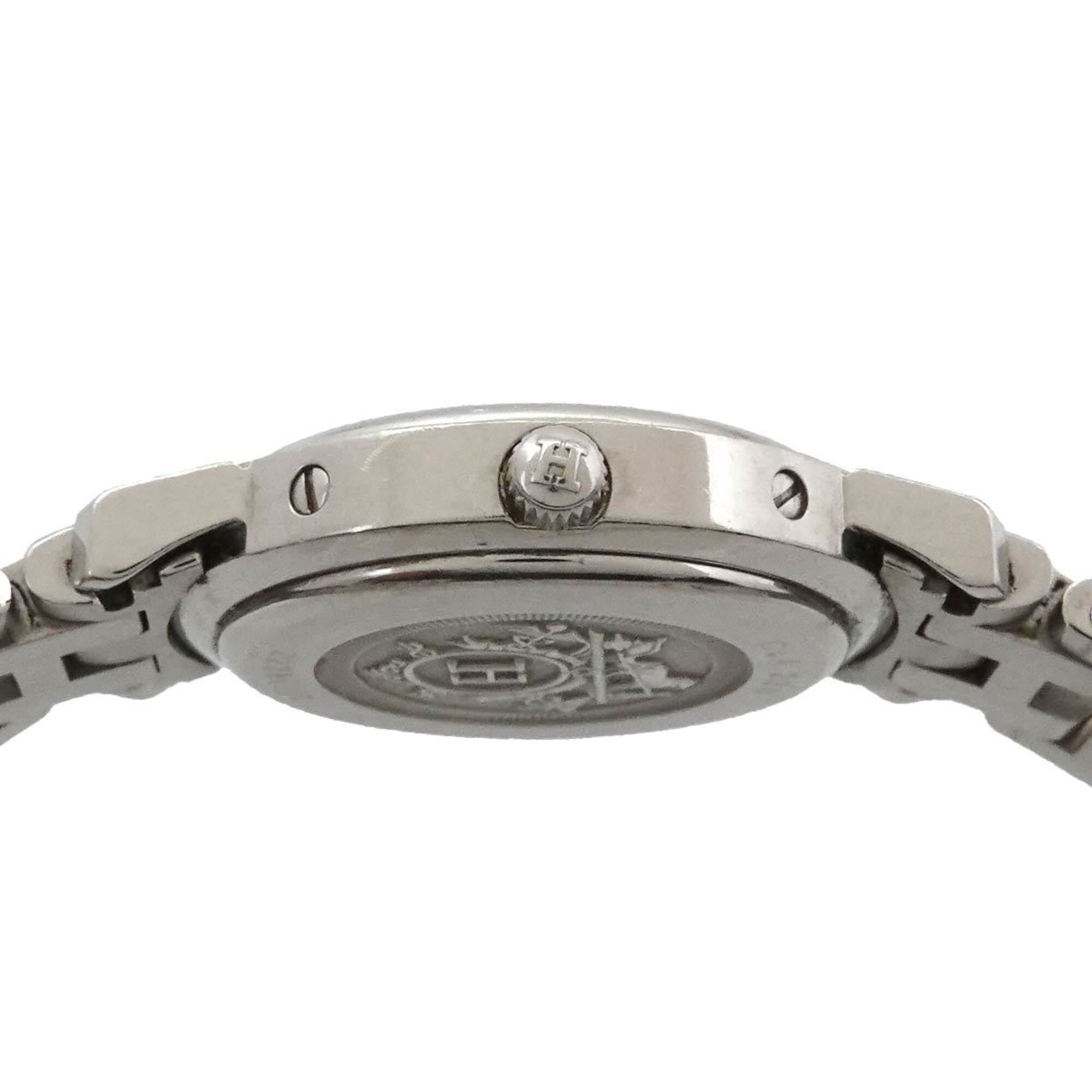 Hermes Clipper Nacre CL4 230 Women's Watch, 12-Diamond Bezel, White Shell, Quartz Watch — Very Good