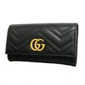 Gucci GG Marmont Long Wallet 443436 Leather Black Women's