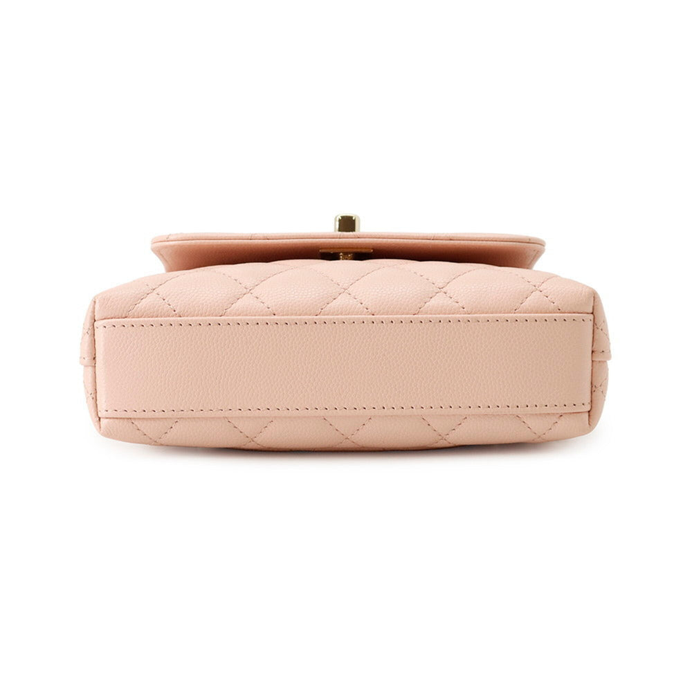 Chanel Matelassé Mini Handbag with Coco Handle, Caviar Skin, AP4244, 2-way Chain Shoulder Bag, for Women, CHANEL — Like New