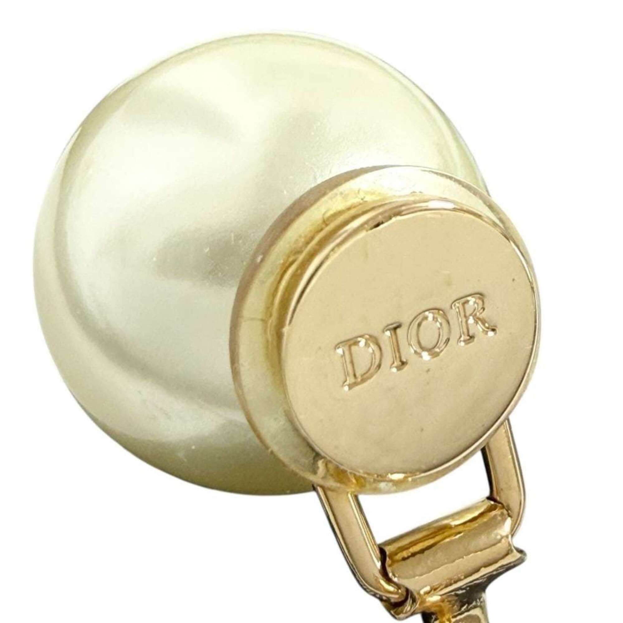 Christian Dior Dior Women's Tribal Clip Earrings, Faux Pearl — Like New