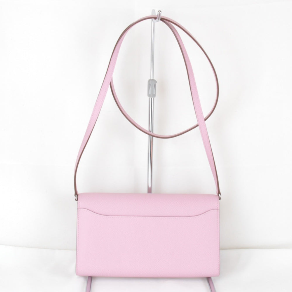 HERMES Constance Two Go Z-stamped shoulder bag, leather, pink, women's, mini size, pochette — Like New