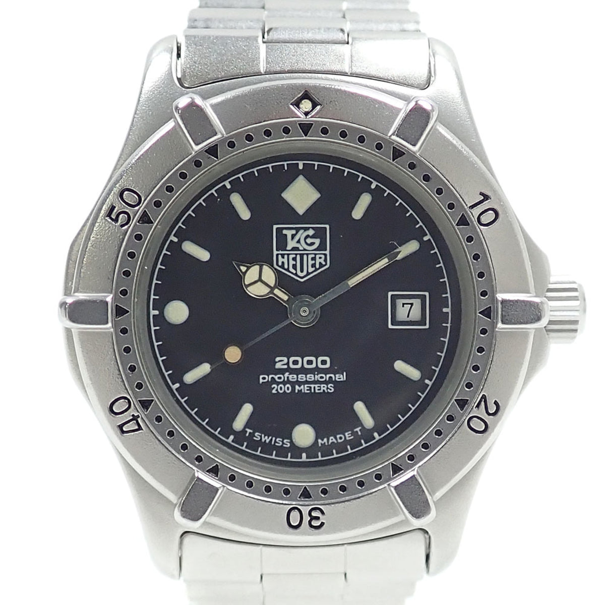TAG Heuer Professional Boys' Quartz Watch, Stainless Steel, 962.015, Battery-Powered, 2000 Series, Women's/Men's/Unisex — Good