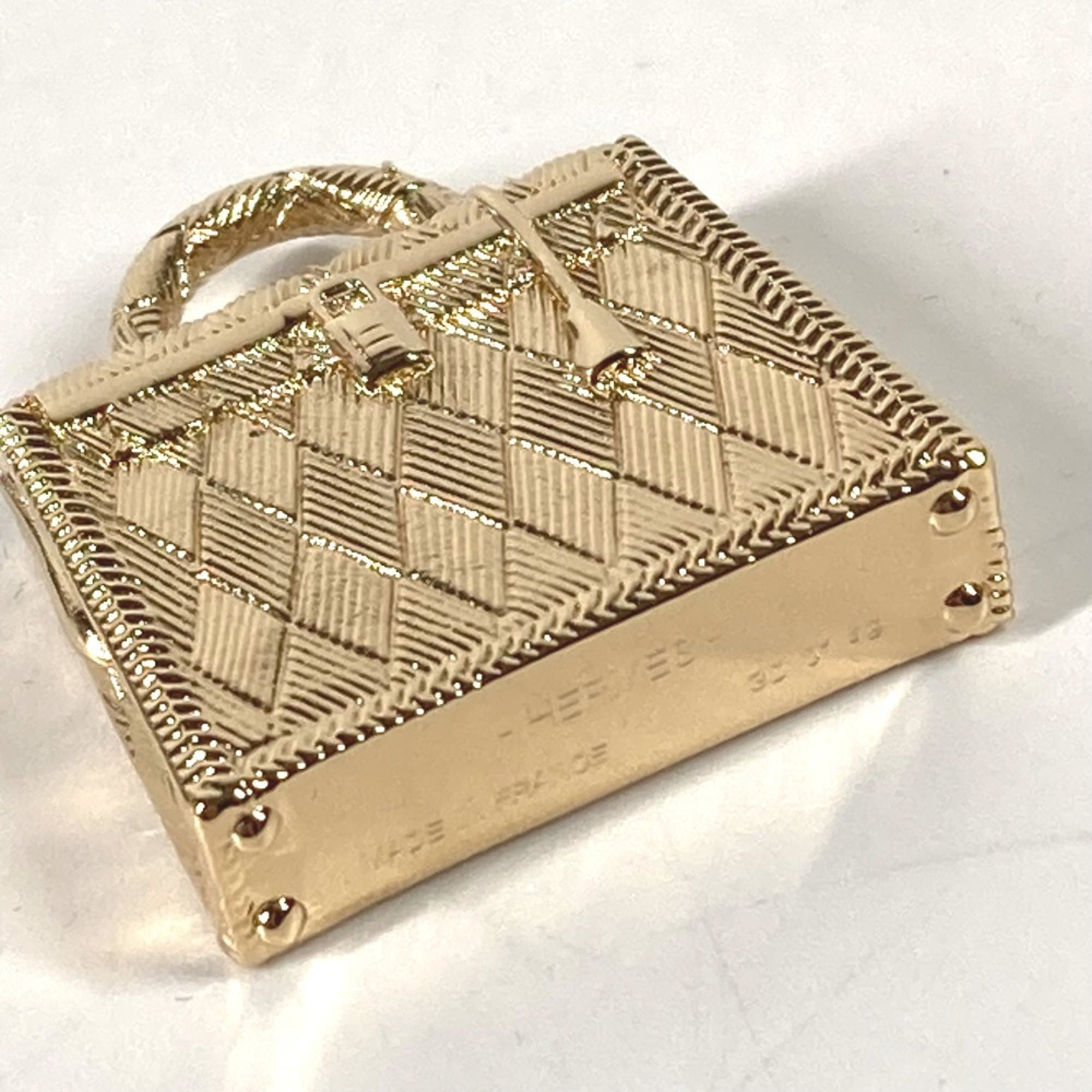 HERMES Hermes Pendant Necklace Curiosity Curiosite Permabrass Charm Metal Women's Gold E-240221-12 — New - Store Return