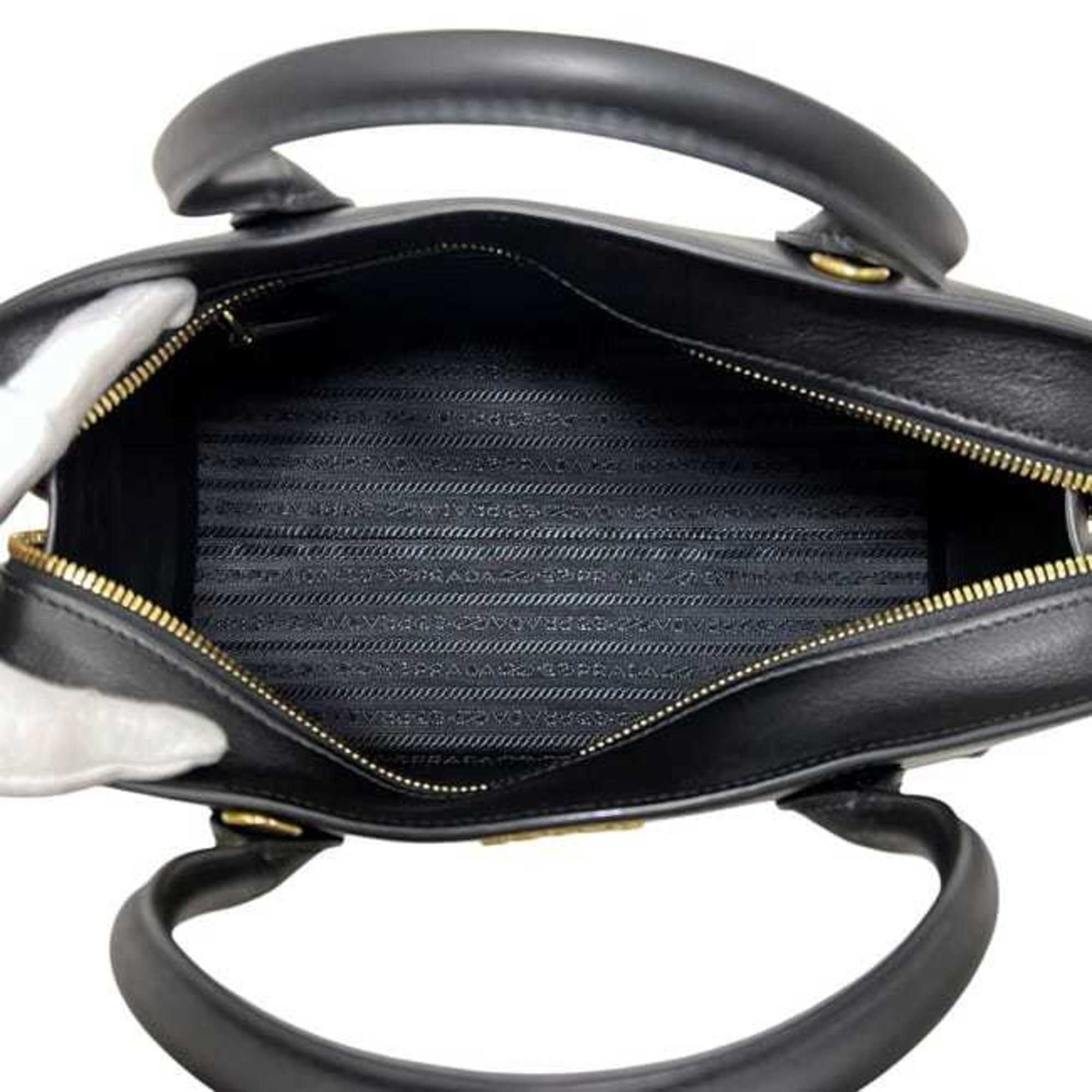 Prada Esplanade 2-Way Bag f-24853 Black NERO 1BA046 Leather 117 D PRADA Freestanding Shoulder Handbag Crossbody for Men and Women