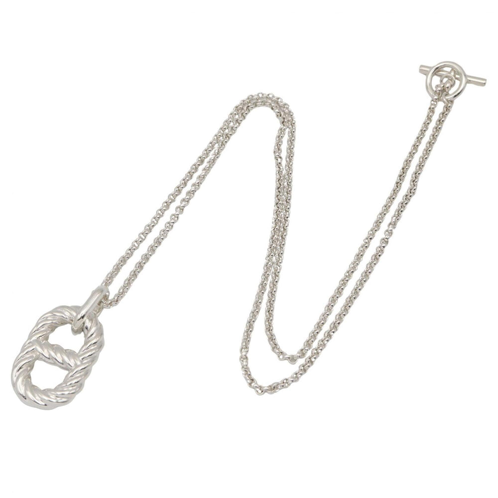 Hermes Chaine d'Ancre Area II Twist GM Necklace, Sterling Silver 925, Men's and Women's, Tone — New - Store Return