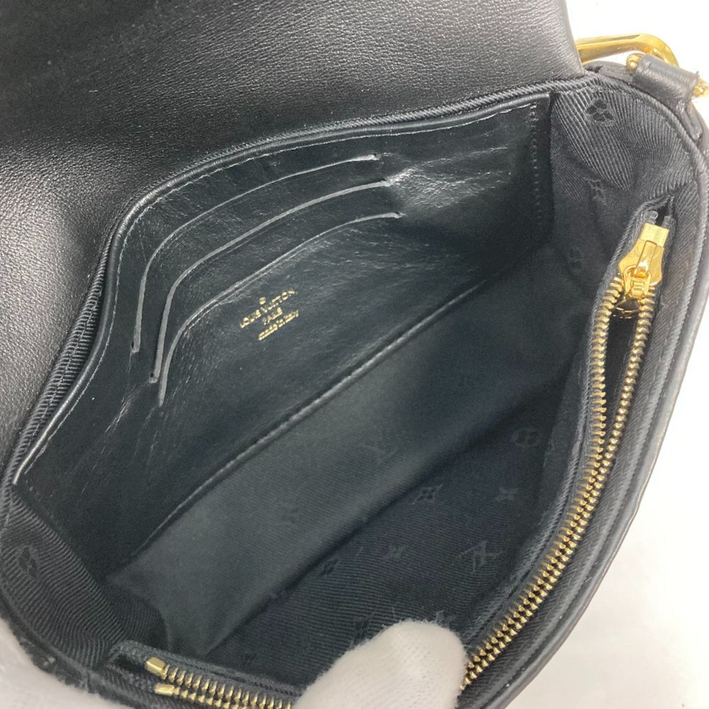 LOUIS VUITTON M81398 Monogram Bubblegram Wallet-on-Strap Long Wallet/Clutch Bag/2-Way Bag/Shoulder Bag Leather Women's Black — Like New