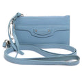 Balenciaga BALENCIAGA wallet/coin case, light blue leather, for men and women, 56460a