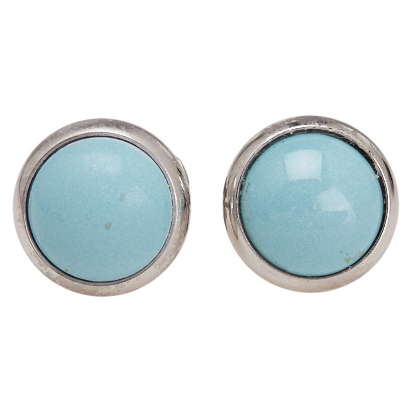 Hermes Eclipse Earrings in Silver and Light Blue Metal for Women