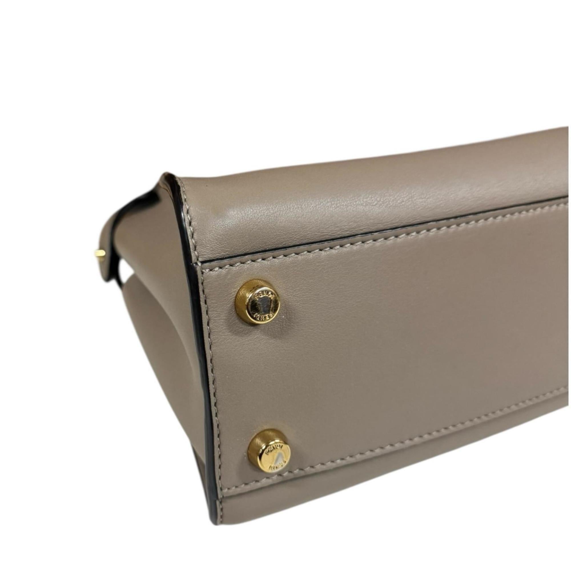 Fendi Peekaboo Iconic Essential Shoulder Bag Leather 8BN302 Beige Women's FENDI