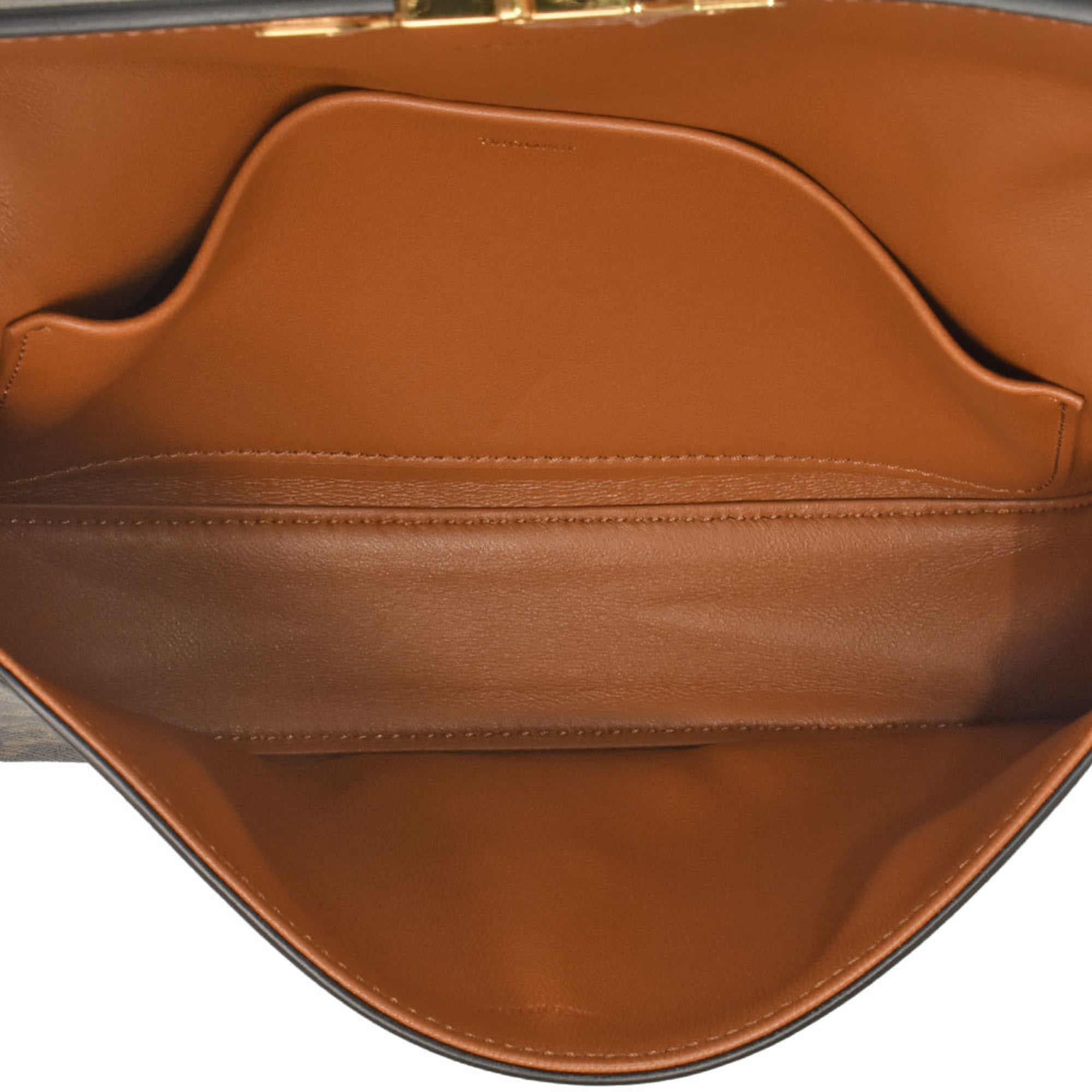 CELINE Triomphe shoulder bag coated canvas leather black — Like New