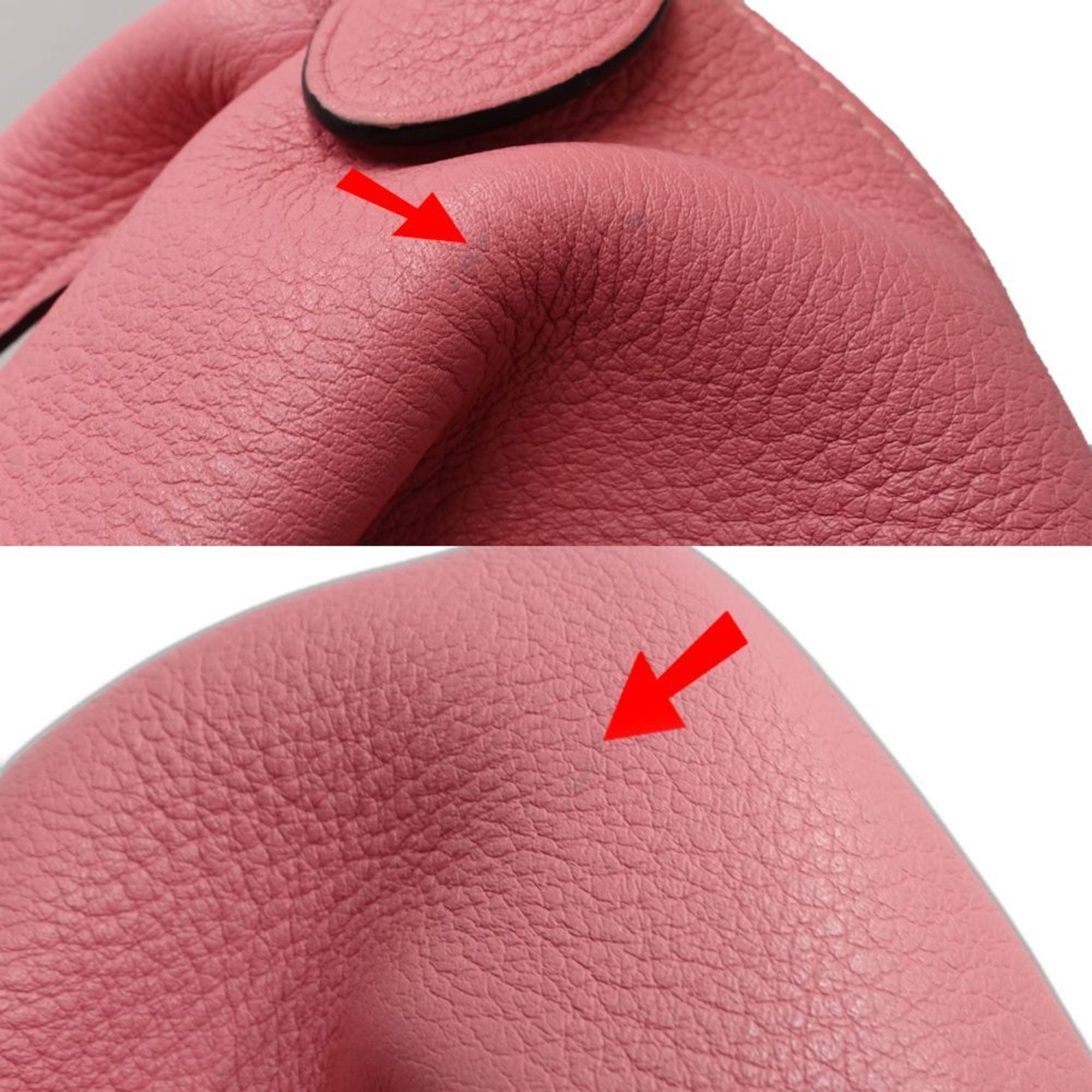 LOEWE Wallet/Coin Case with Elephant Charm, Calfskin, Pink, 181468