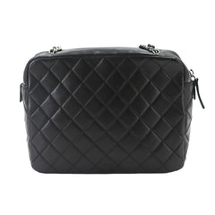 Chanel Matelassé Camera Handbag, Chain Shoulder Lambskin and Plastic, Black — Like New