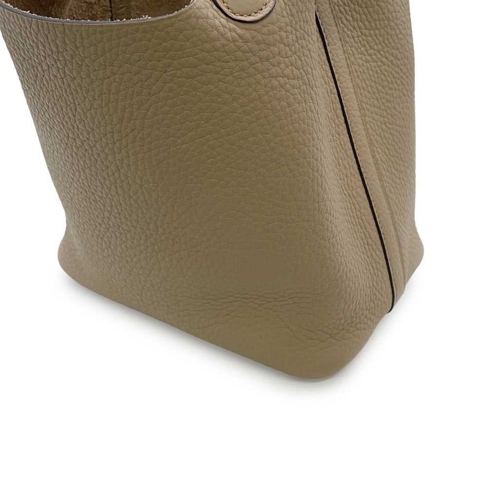 Hermes Picotin Lock PM Handbag, Beige Malfa, Taurillon Clemence Leather, W Stamp. Lock, Picotin, Women's HERMES — Like New