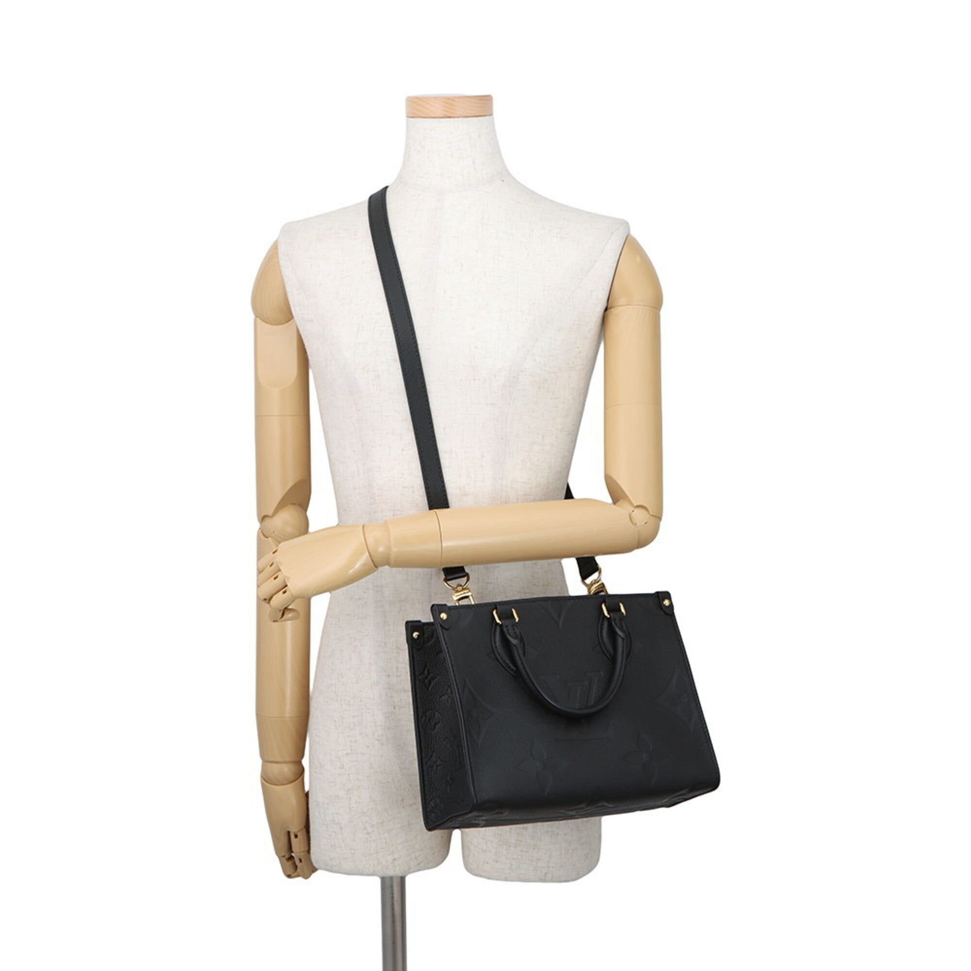Louis Vuitton Monogram Empreinte OnTheGo PM Handbag M45653 Black 2-way LOUIS VUITTON — Like New