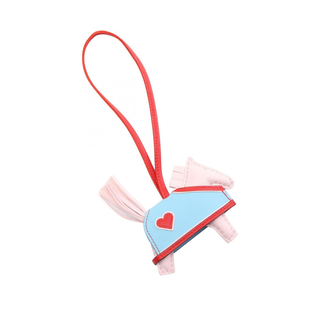 Hermes Rodeo PM Robeo Coeur Rose Darling Rouge Ladue Celeste Charm Accessory Agneau Milo Veau Swift Women's Pink Blue Red — New - Store Return