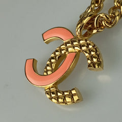 CHANEL Coco Mark Necklace - Gold and Pink Metal for Women — Like New