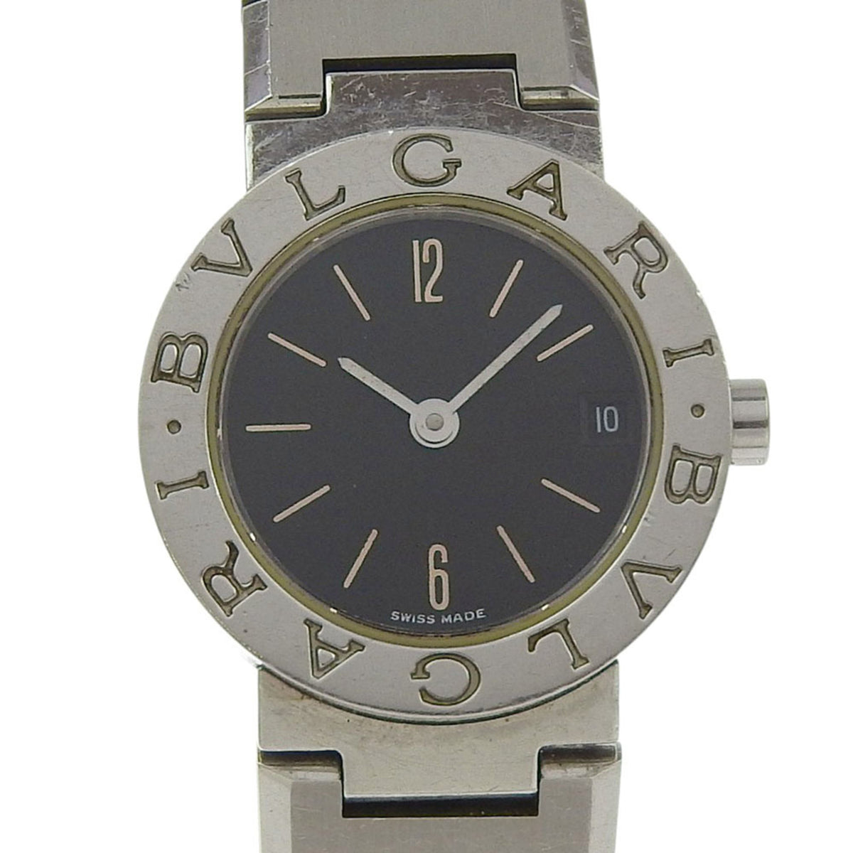 BVLGARI Wristwatch BB23SS Stainless Steel Quartz Analog Display Black Dial Women's — Good