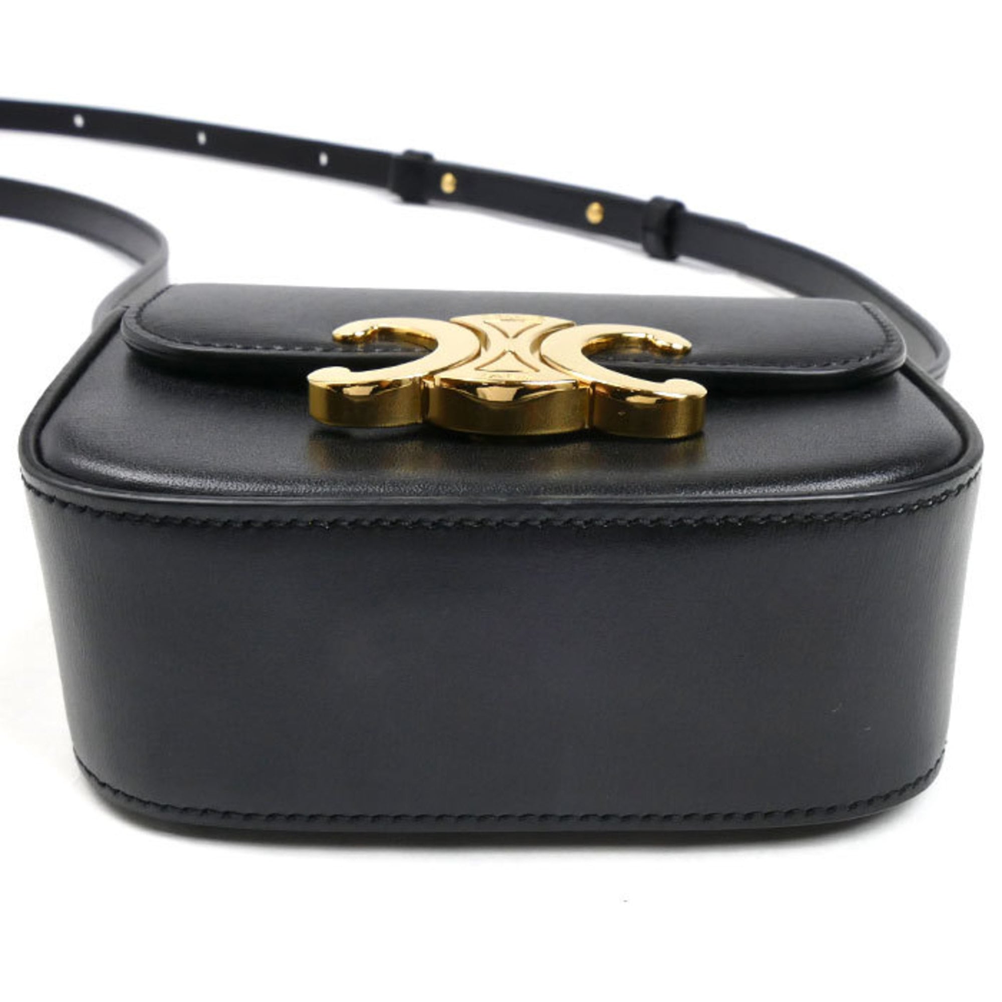 CELINE Triomphe Mini Claude Shoulder Bag, Black, 10I513DPV.38NO, Women's
