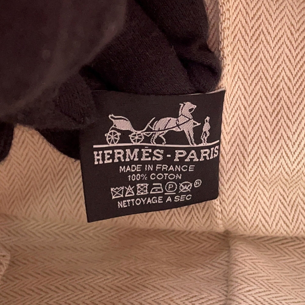 Hermes handbag Bride-à-Black GM hibiscus canvas HERMES pouch — Like New