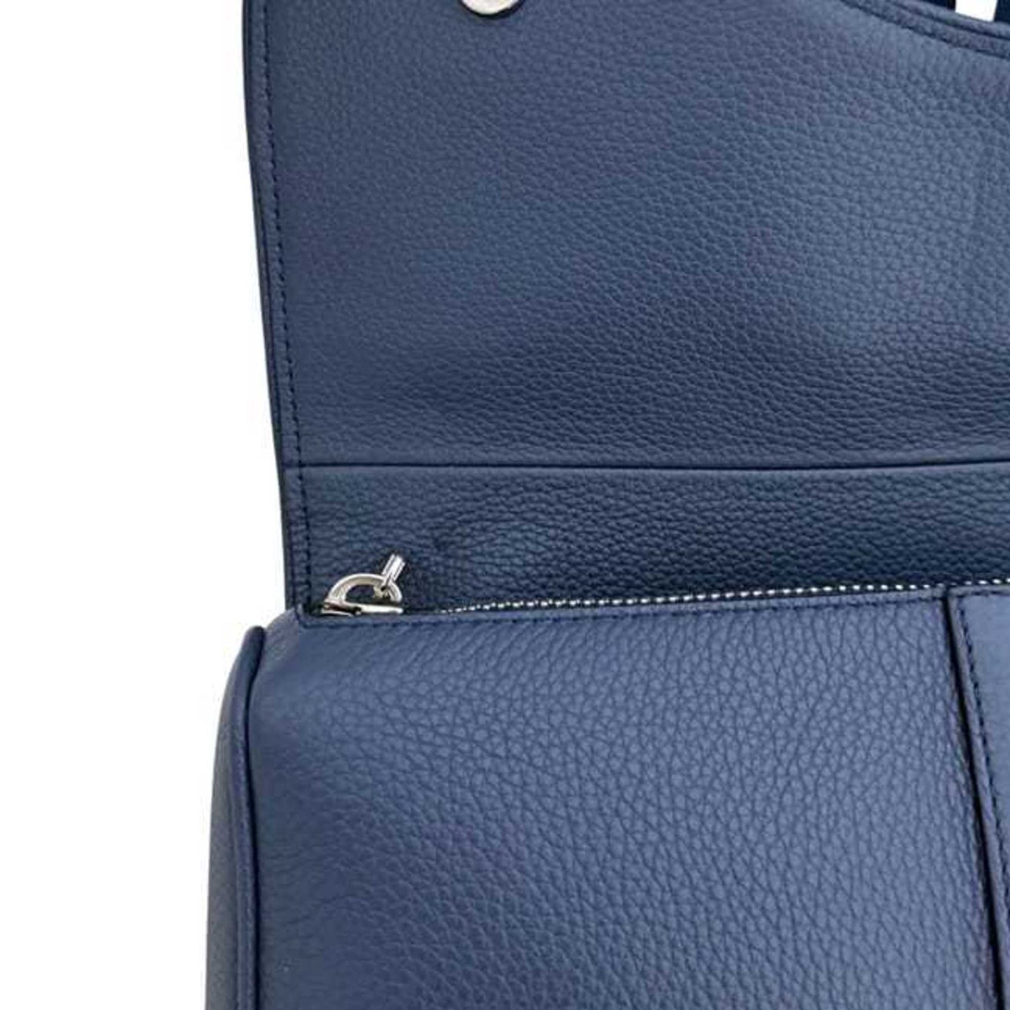 Christian Dior Saddle Bag, Navy Blue, f-24767, 1ADPO093, Leather, 06-BO-0199. This navy blue crossbody shoulder bag with flap is perfect for men and women.