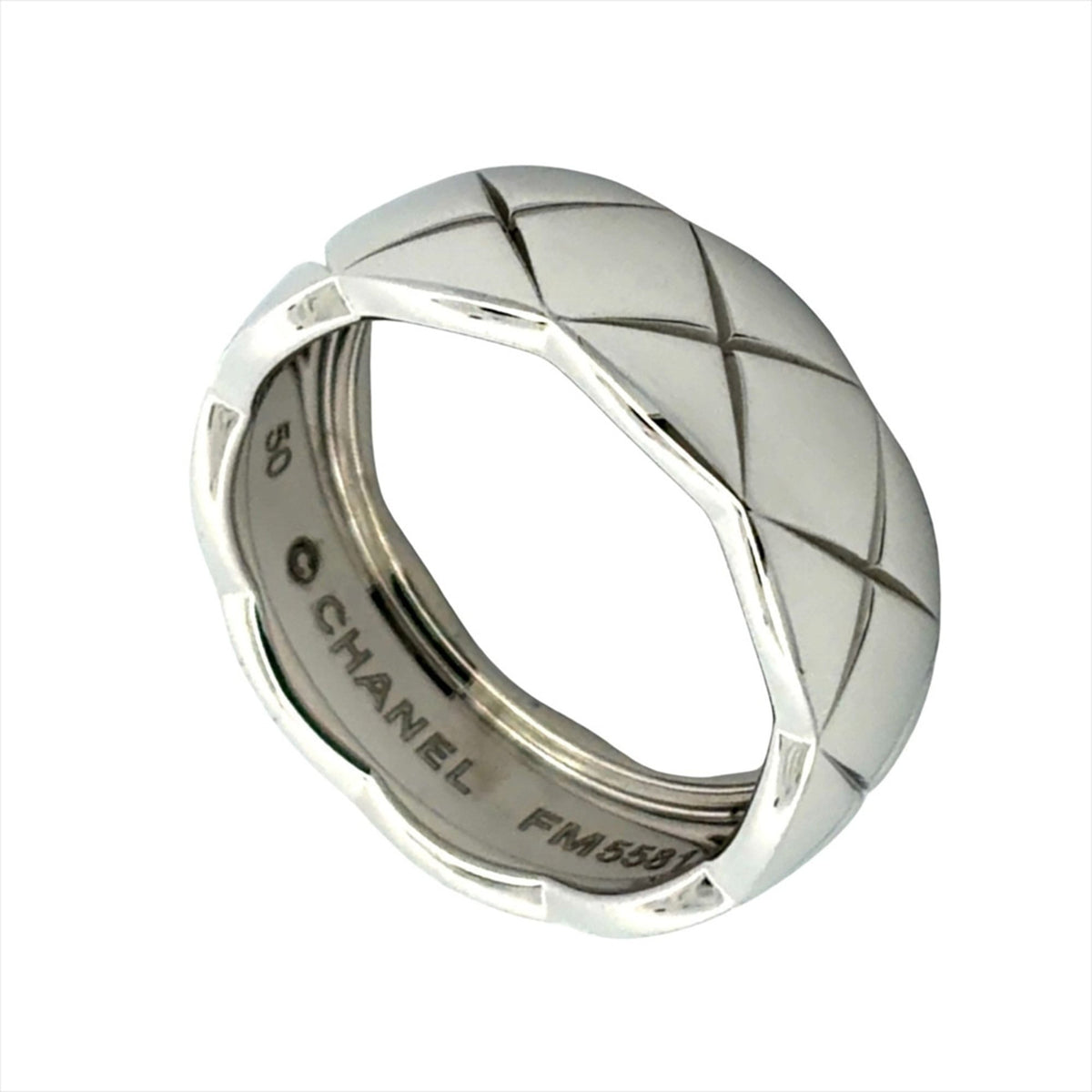 Chanel Coco Crush Medium Ring, Size #50, J10570, 18KWG, 5.9g, White Gold, Women's Ring — Like New
