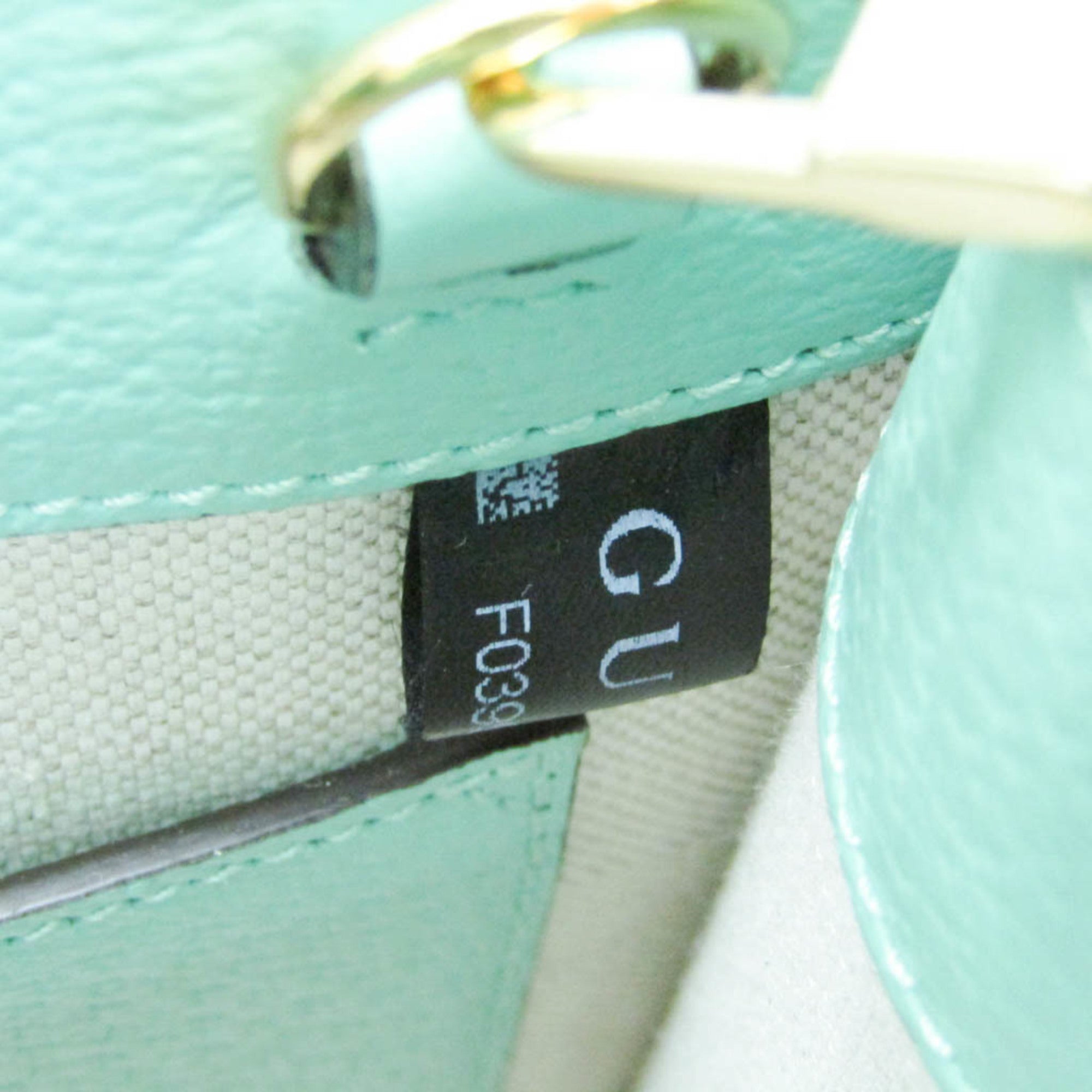 Gucci Jumbo GG 671623 Women's Canvas,Leather Handbag,Shoulder Bag Beige,Light Green — Like New