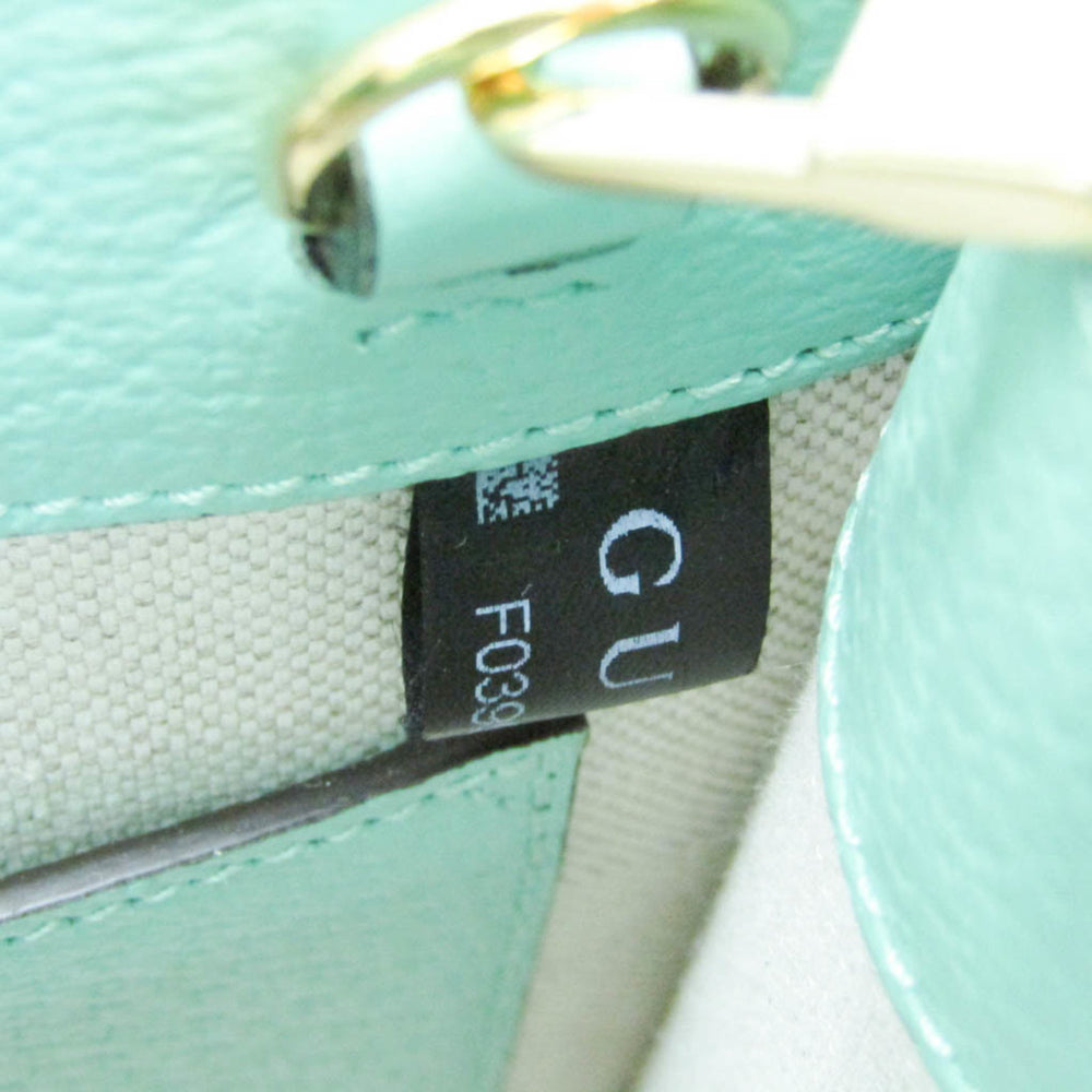 Gucci Jumbo GG 671623 Women's Canvas,Leather Handbag,Shoulder Bag Beige,Light Green — Like New