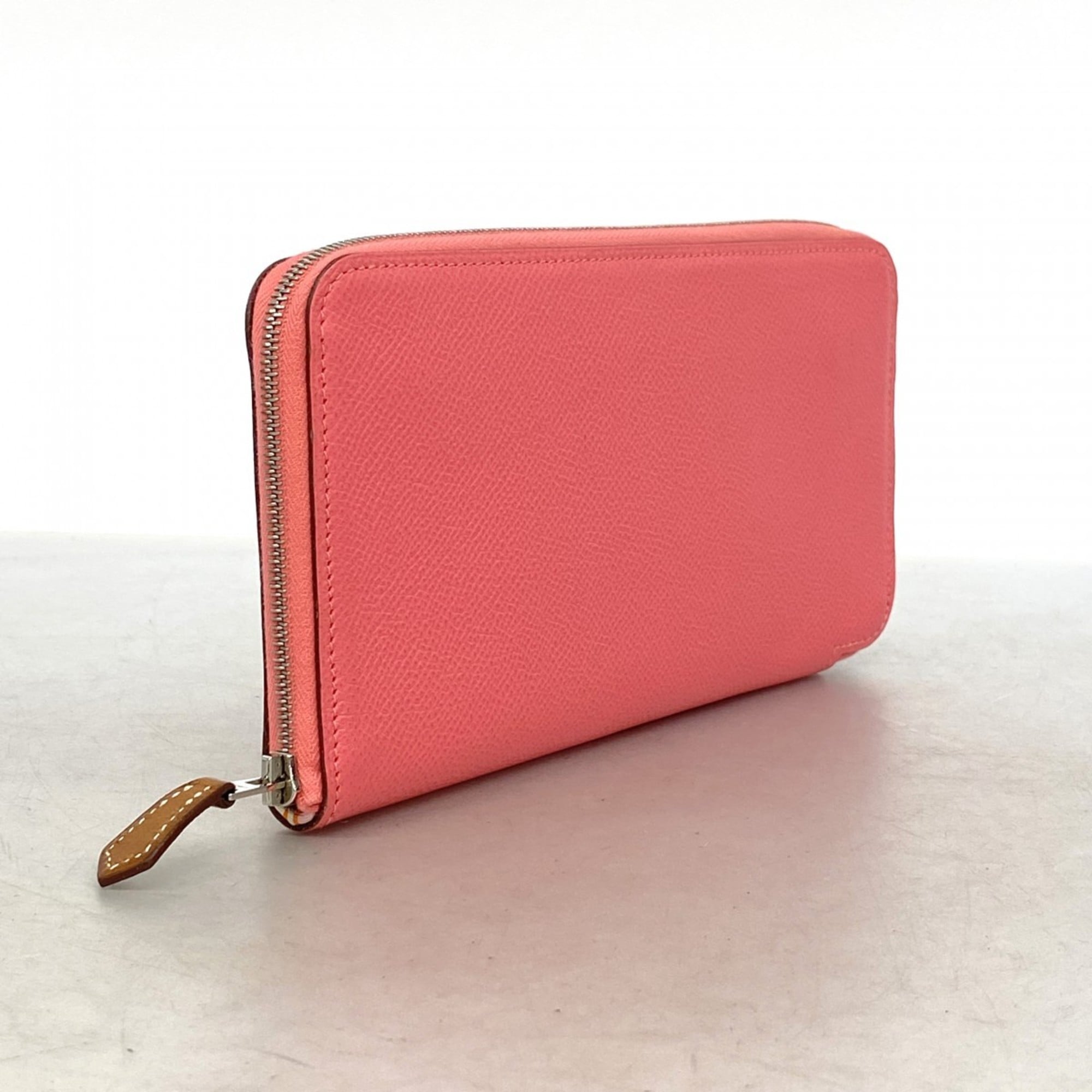 Hermes Hermès Azap Long Silk In Veau Epsom Rose Azalee Wallet, C Stamp, Women's