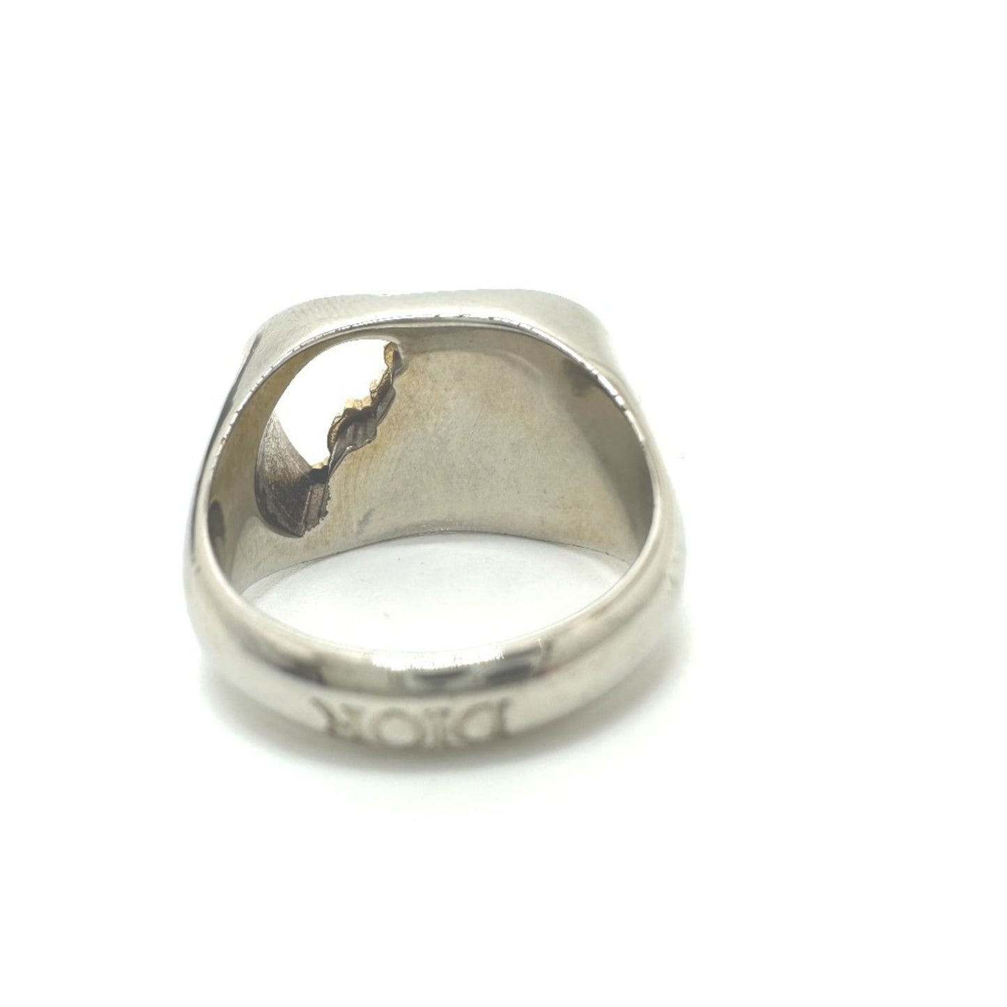 Christian Dior Dior CD Fashion Accessory Jewelry Cursive Ring, Women's, Silver