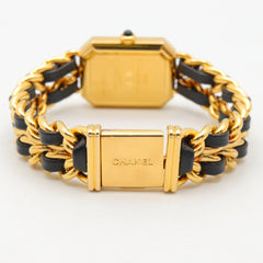 Chanel CHANEL Première M Watch, Gold Plated Leather, Women's, Black, H0001 — Very Good