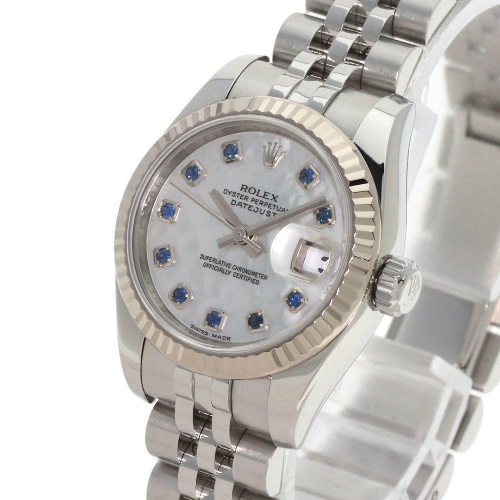 Rolex 179174NGS Datejust 10P Sapphire Watch in Stainless Steel/SS/18K White Gold for Women