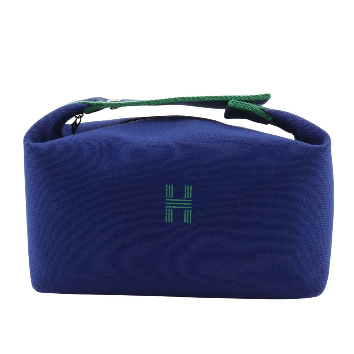 Hermes Hermès BRIDE A BLACK GM handbag in bluemarine and green canvas with zipper. Unisex — New - Store Return