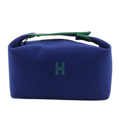 Hermes Hermès BRIDE A BLACK GM handbag in bluemarine and green canvas with zipper. Unisex — New - Store Return