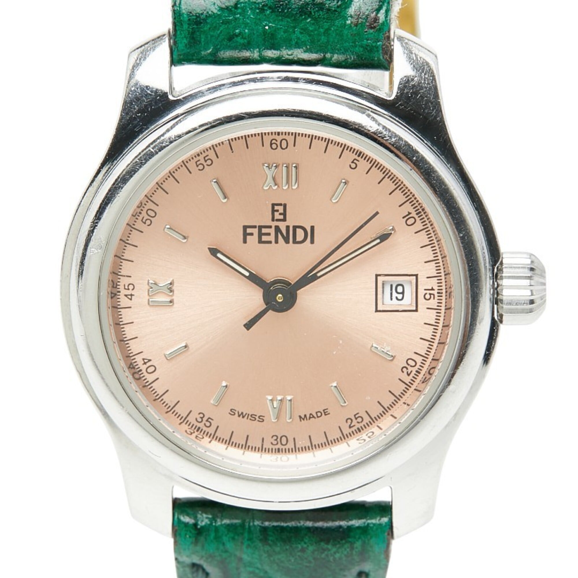 Fendi Orologi 3-Hand Watch 210L Quartz Pink Dial Stainless Steel Leather Women's FENDI — Good