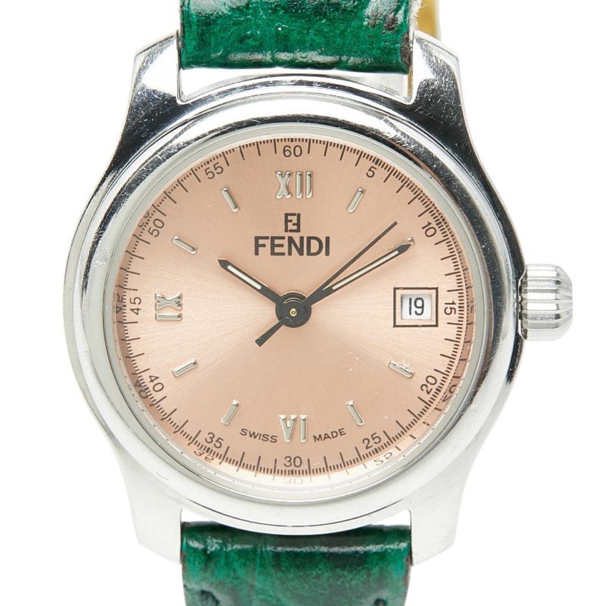 Fendi Orologi 3-Hand Watch 210L Quartz Pink Dial Stainless Steel Leather Women's FENDI — Good