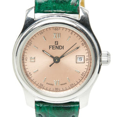 Fendi Orologi 3-Hand Watch 210L Quartz Pink Dial Stainless Steel Leather Women's FENDI — Good