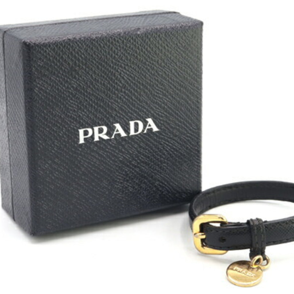 Prada bracelet black leather bangle for men and women
