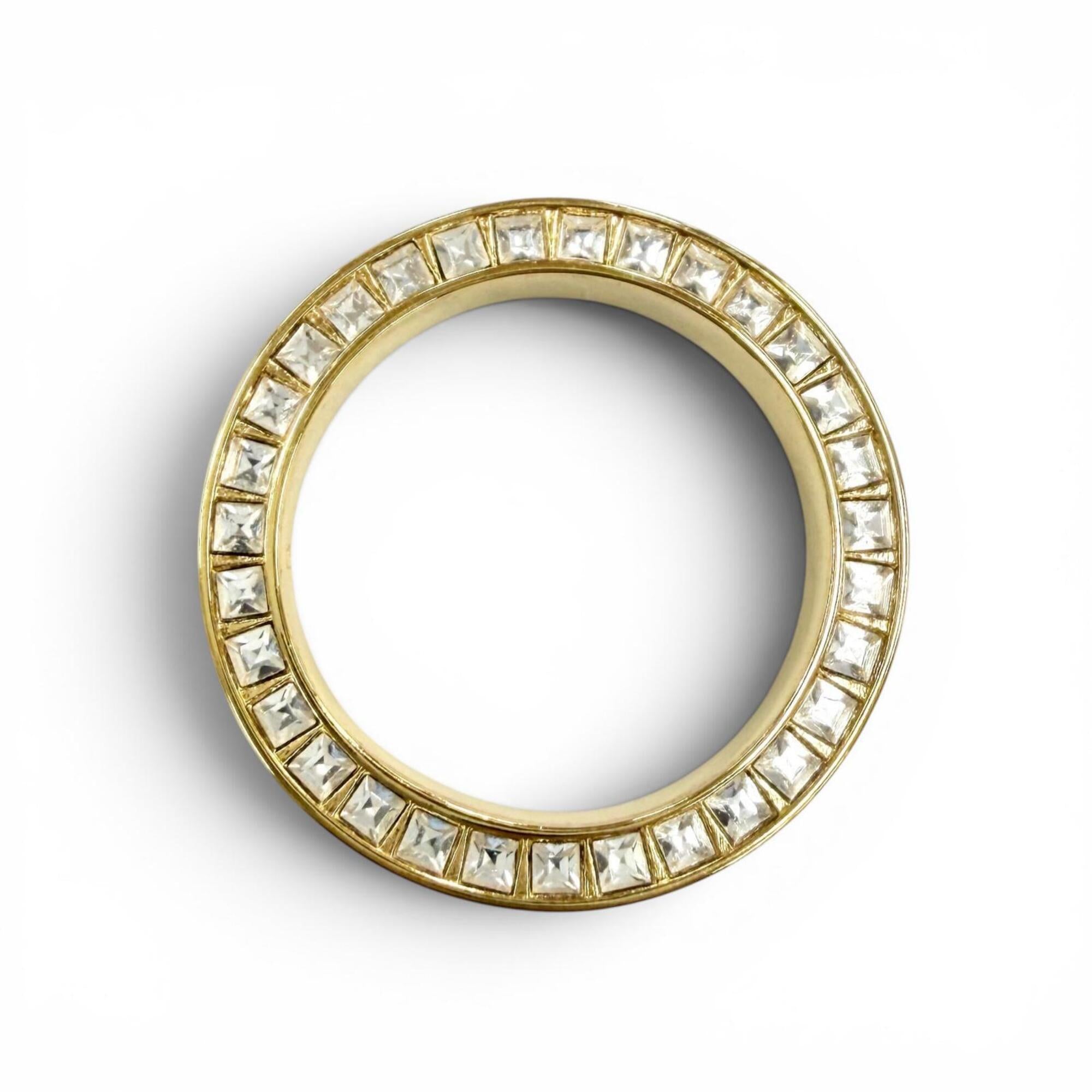 Christian Dior DIOR Night Code ring with crystal logo, rhinestones, and pavé crystals. White gold, size S. Women's. Comes box dust bag — Like New