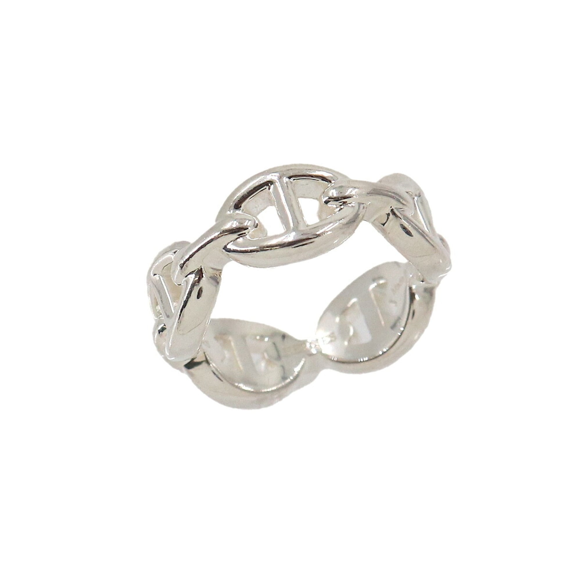 Hermes Chaine d'Ancre Enchainée PM #50 Ring, SV 925 Silver Ring — Like New