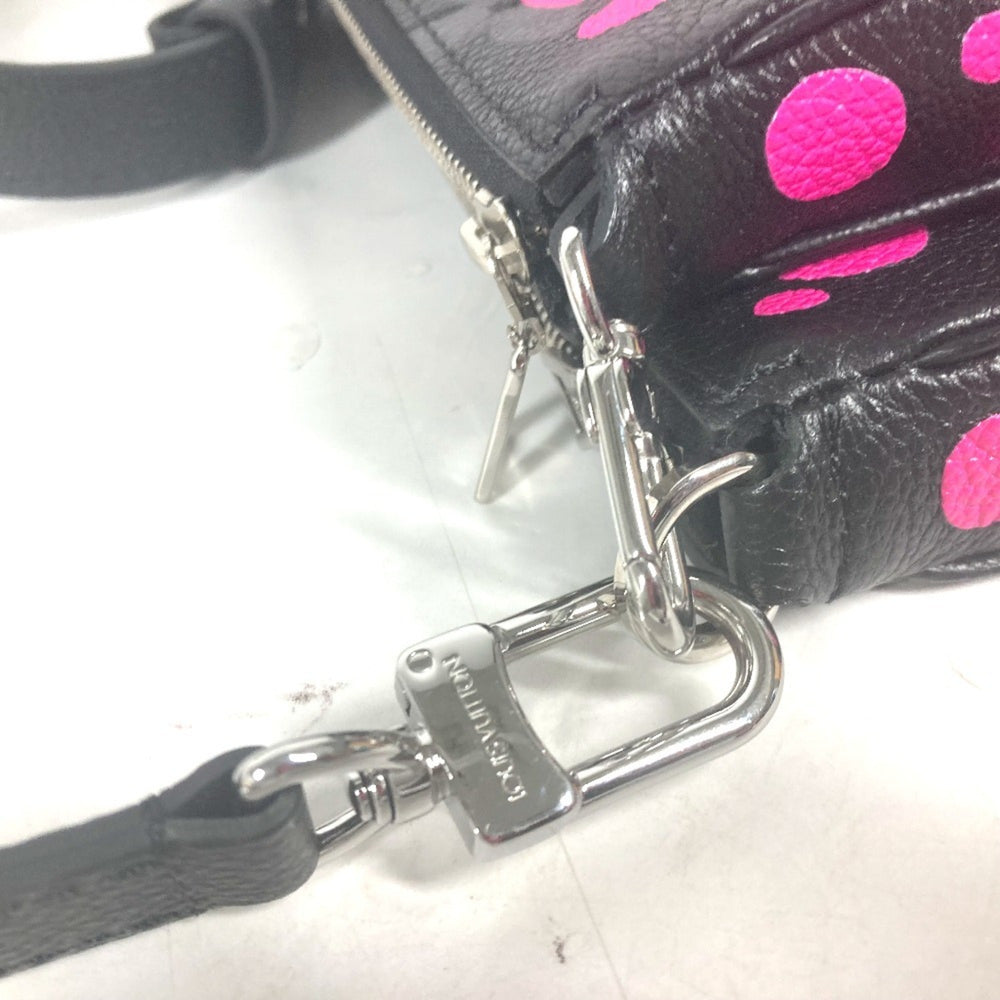 LOUIS VUITTON M46421 Monogram Empreinte Yayoi Kusama LV x YK Multi Pochette Accessoires Crossbody Bag 3WAY Chain Shoulder Leather Women's Noir Fuchsia Black — Like New
