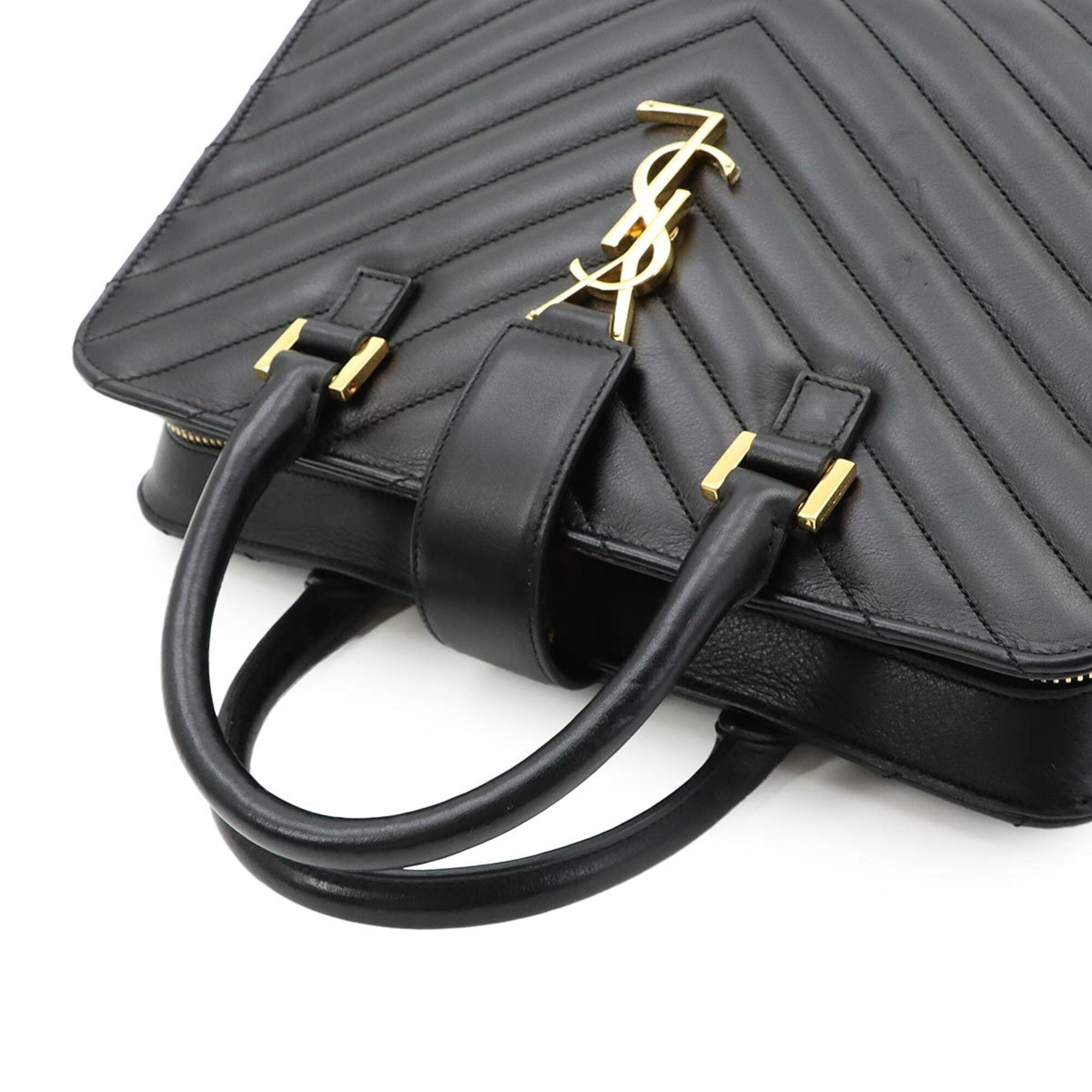 Saint Laurent Cabas 2-way Hand/Shoulder Handbag, Leather, Black, 357397 — Like New