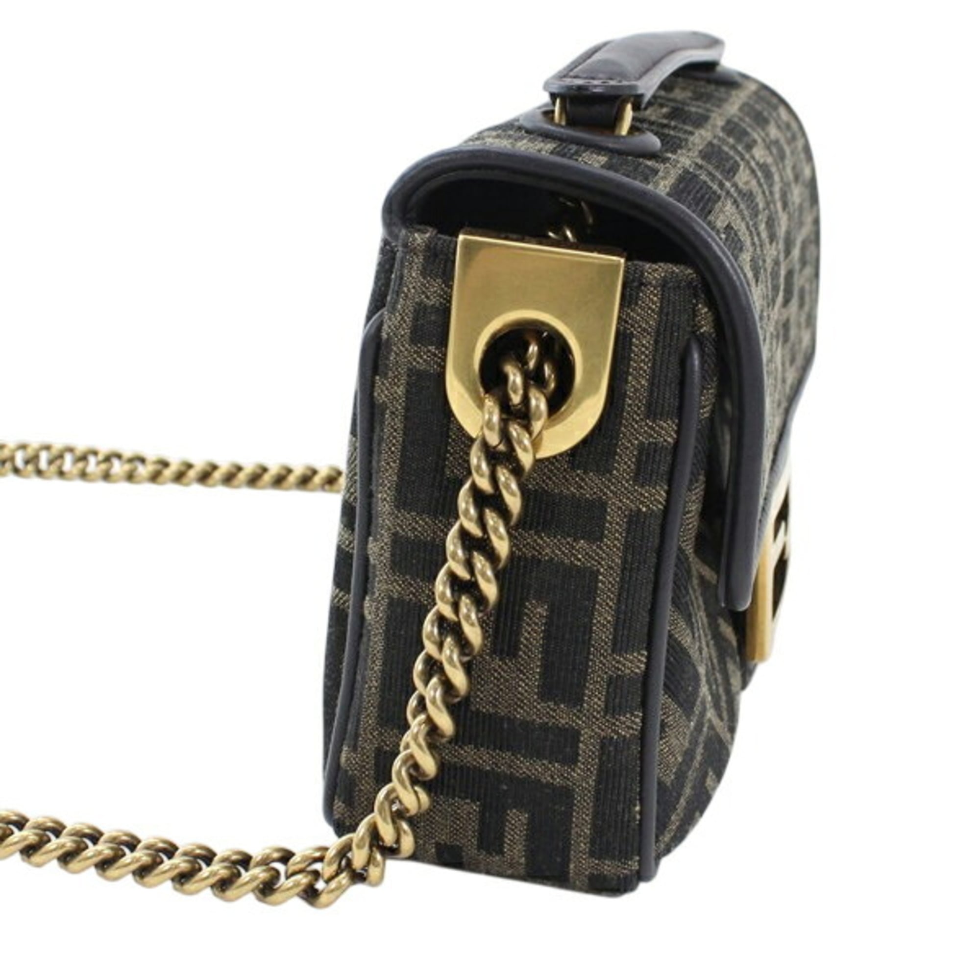 FENDI Zucca Baguette Chain Medium Shoulder Bag, Nylon Jacquard x Leather, Women's, 8BR793 AKBZ F1EM3 KM3158 — New - Store Return