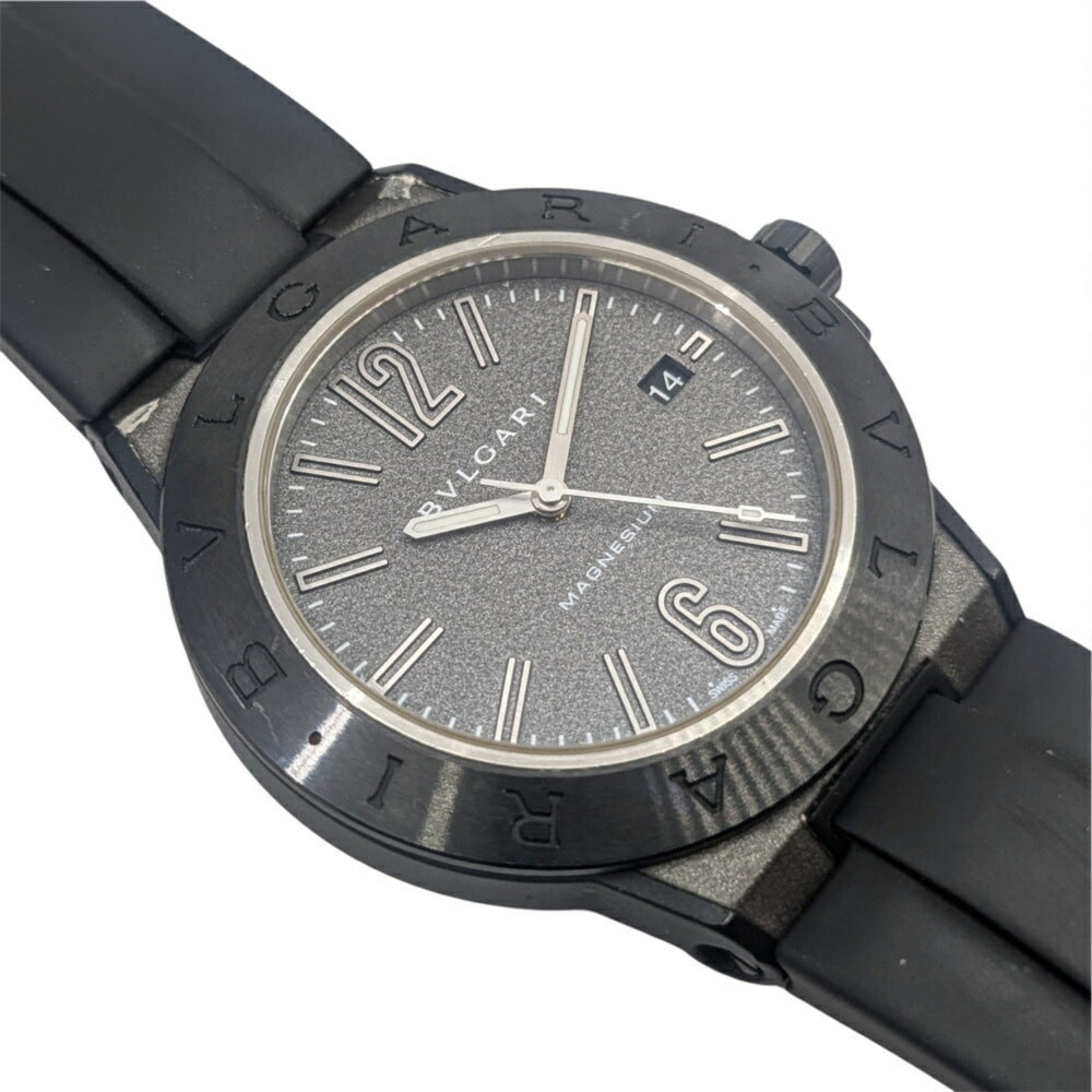 BVLGARI Diagono Magnesium Date Ceramic Gray Dial Rubber Black Automatic Men's Watch DG41SMC — Good